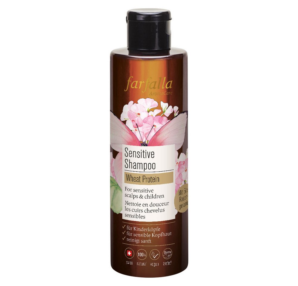 Farfalla Essentials AG Haarshampoo Sensitive Shampoo Wheat Protein, Beige, 200 ml von Farfalla Essentials AG