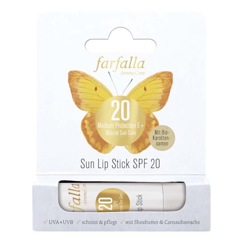 Farfalla Natural Sun Care, Medium Protection E+ Sun Lip Stick, SPF20, 4,6g von farfalla
