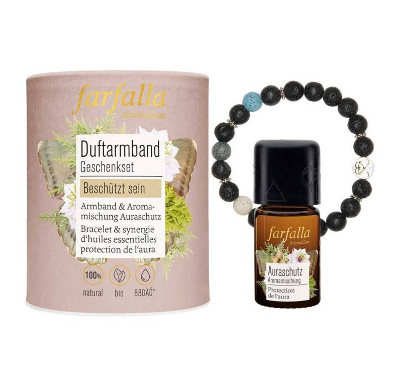 Farfalla Pflege-Geschenkset Geschenkset - Beschützt sein Armband & Aromamischung von Farfalla