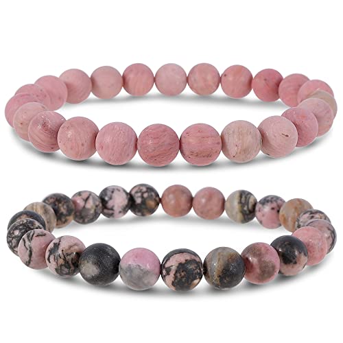 Farfume Natürliche Armbander fur Frauen-Glück Edelstein Armband-Reiki-Behandlung Kristall Armband Echte Steine-Edelsteine Armband（Tigerskin-Holz & Rosenholz） von Farfume