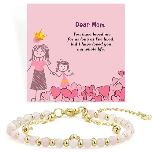 Farfume Perlen Armbänder für Frauen und Mädchen, Muttertags Geschenke für Mama/Tochter/Oma, Kristall Armbänder Inspirierende Geschenke für Ehefrau Schwester Beste Freunde von Farfume