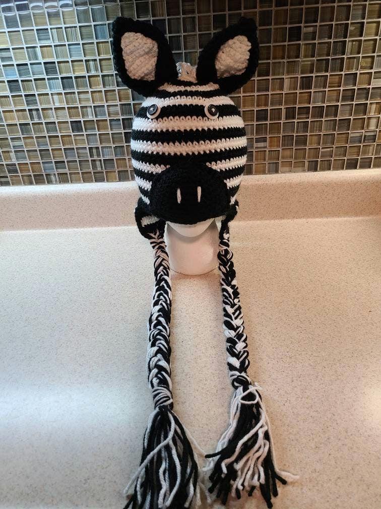 Gehäkelte Zebra Hut Gehäkelte Zebra Hut von Farghersfancies