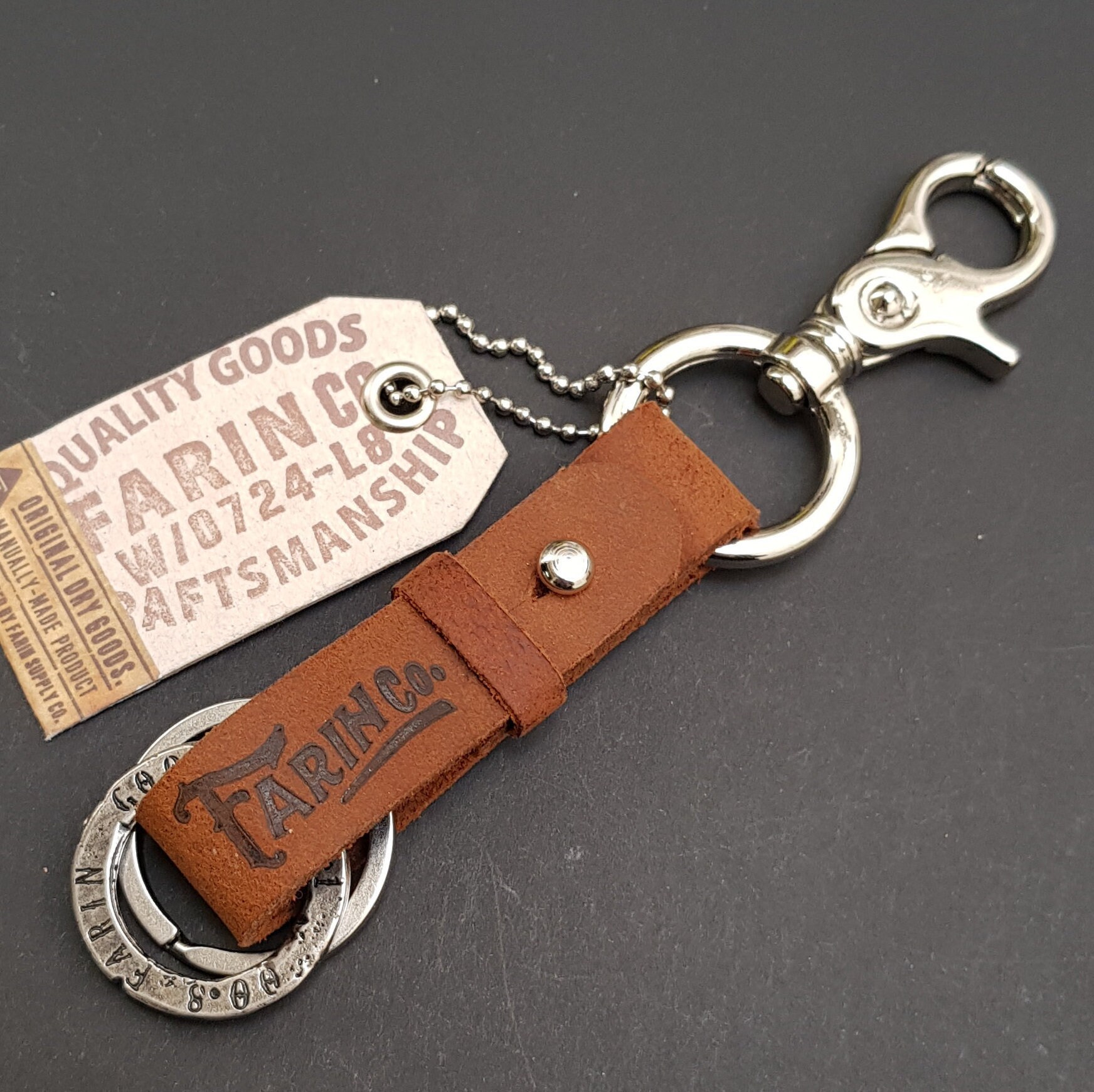 Leder-Schlüsselanhänger, Schlüsselanhänger, Herren-Accessoires, Biker, Cafe Racer, Fahrer, Neu, Motorrad, Geldbörse, Leder Leder-Schlüsselanhänger, Schlüsselanhänger, Herren-Accessoires, Biker, Cafe Racer, Fahrer, Neu, Motorrad, Geldbörse, Leder von FarinSupply