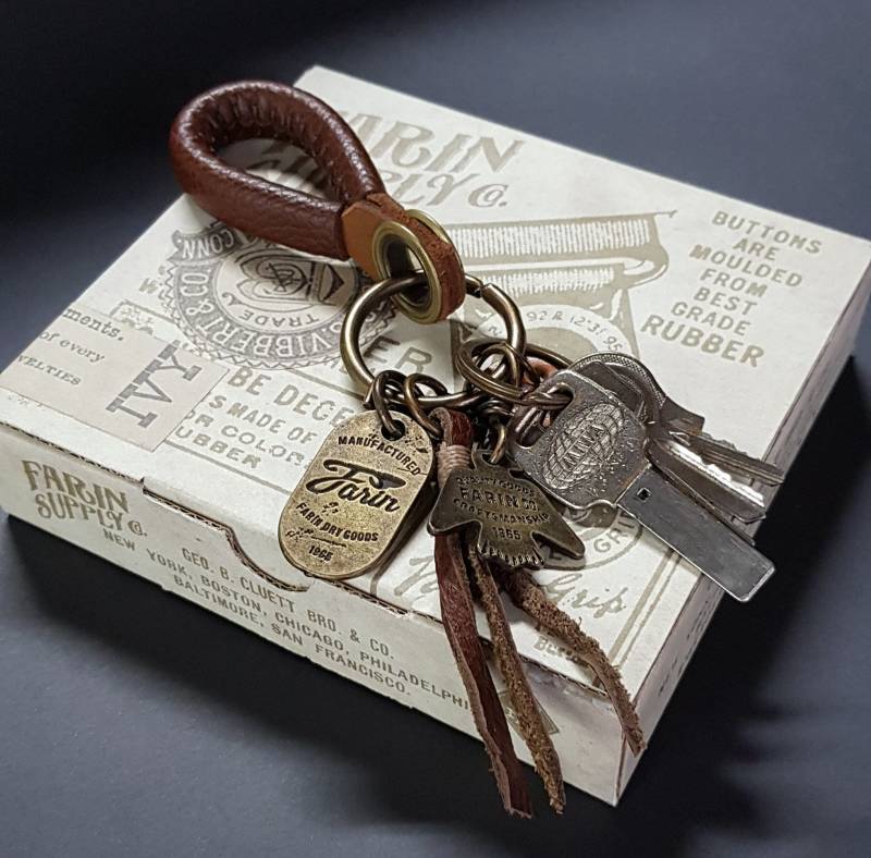 Leder-Schlüsselanhänger, Schlüsselring, Herren-Accessoires, Cafe Racer, Riders, Schlüssel, Workwear, Schlüsselanhänger, Biker, Meta-Schlüsselanhänger Leder-Schlüsselanhänger, Schlüsselring, Herren-Accessoires, Cafe Racer, Riders, Schlüssel, Workwear, Schlüsselanhänger, Biker, Meta-Schlüsselanhänger von FarinSupply