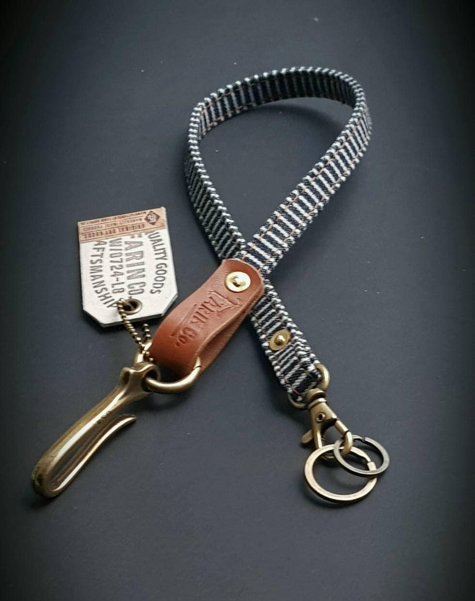 streifen Denim, Portemonnaie Kette, Schlüsselanhänger, Biker Herren Accessoires, Biker, Angelhaken Lanyard, Cafe Racer streifen Denim, Portemonnaie Kette, Schlüsselanhänger, Biker Herren Accessoires, Biker, Angelhaken Lanyard, Cafe Racer von FarinSupply