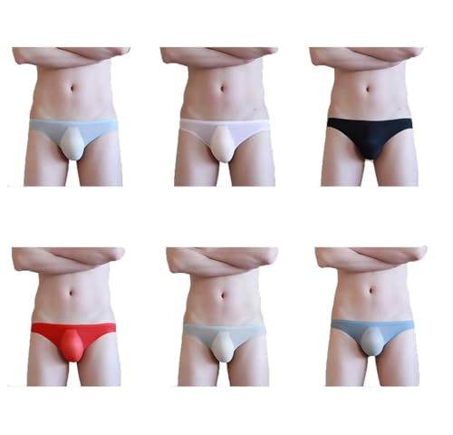 Faringoto 3D Herren Nahtlose Atmungsaktive Mesh Slip Einteiler Konvex Transparent Ice Mesh Löcher Sexy Triangel Bund, 6 Farben, Large von Faringoto