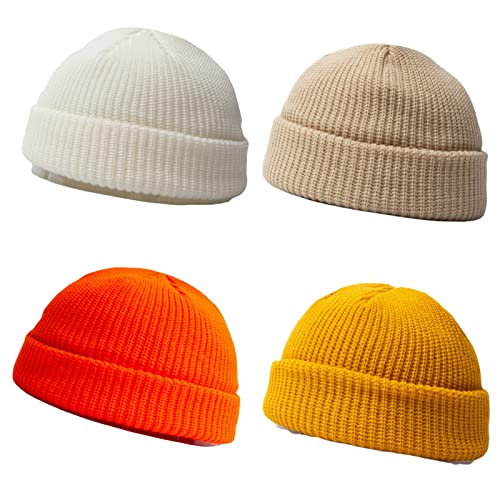 Faringoto Beanie Mütze Winter Outdoor Sport Geschenke Strumpffüller für Männer Frauen, Weiß, Beige, Orange, Gelb, Einheitsgröße von Faringoto