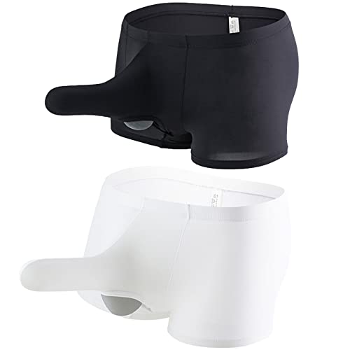 Faringoto Breite Taille Herren Elefant Unterwäsche Boxer Bulge Pouch Herren Höschen Eisseide Dessous, 2 Farben, S von Faringoto