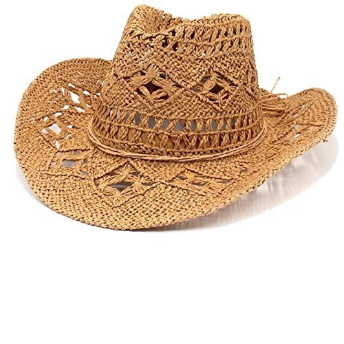 Faringoto Cowboyhut aus Stroh, handgefertigt, Strandhut aus Filz, Partyhut, khaki, Einheitsgröße Faringoto Cowboyhut aus Stroh, handgefertigt, Strandhut aus Filz, Partyhut, khaki, Einheitsgröße von Faringoto