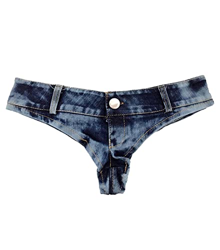 Faringoto Damen Sexy Low Waist Stretch Mini Denim Shorts Hotpants Clubwear, 615-Denimblau, XL von Faringoto