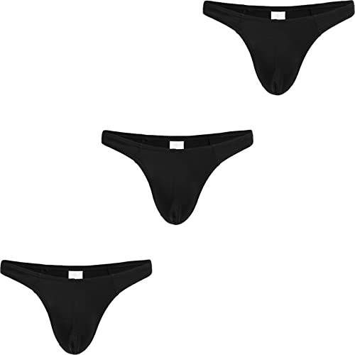 Faringoto Fashion T-Pants Tangas Slip Herren Ice Silk Unterhose Bequem, 3 Schwarz, S von Faringoto