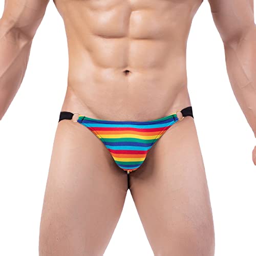 Faringoto Gay Thong Clothing Designer Jockstraps aus Baumwolle, gestreift, Größe L, rot, M von Faringoto