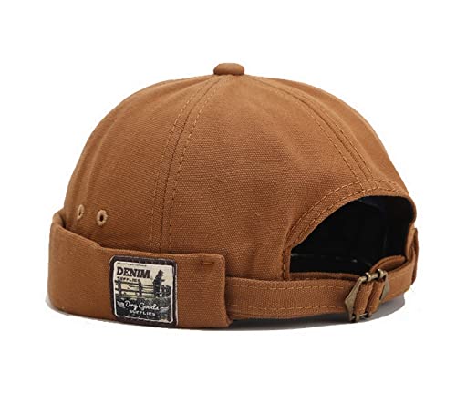 Faringoto Herren Baumwolle Brimless Skullcap Sailor Cap Rolled Cuff Retro Beanie Hat, khaki, Einheitsgröße Faringoto Herren Baumwolle Brimless Skullcap Sailor Cap Rolled Cuff Retro Beanie Hat, khaki, Einheitsgröße von Faringoto