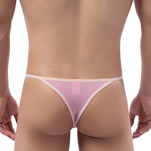 Faringoto Herren-Bikinihose, abnehmbar, Seiten-Tanga-Slip, für Herren, bequem, sexy, U-Unterhose, rose, L von Faringoto