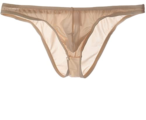 Faringoto Herren Eisseide Transparent Unterwäsche niedrige Taille schmaler Rand, nude, 36 von Faringoto