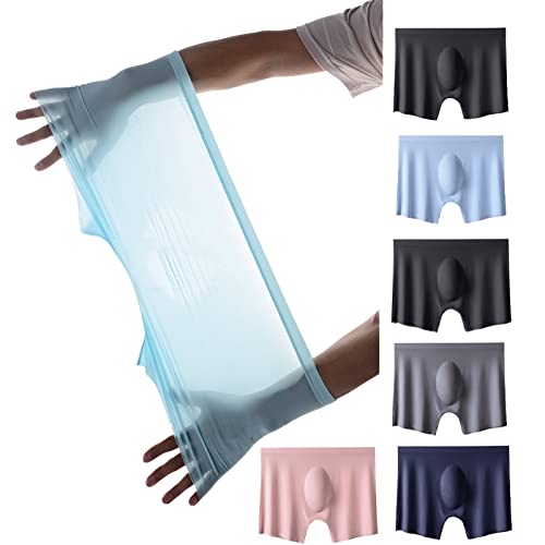 Faringoto Herren-Slips, nahtlose Unterwäsche, einfarbig, ultradünn, Schwarz + Himmelblau + Schwarz + Grau + Marineblau + Pink, M von Faringoto