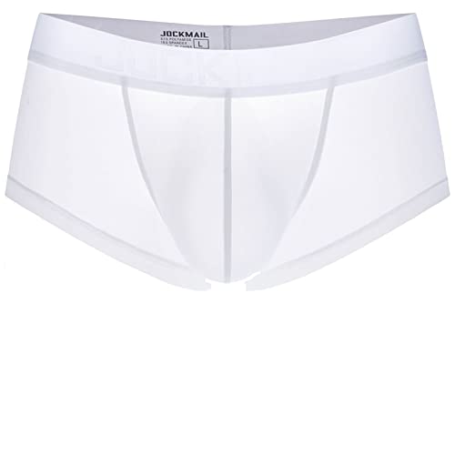 Faringoto Herren Kühlende Unterwäsche Eisseide Boxershorts Trunks mit Beutel, weiß, S von Faringoto