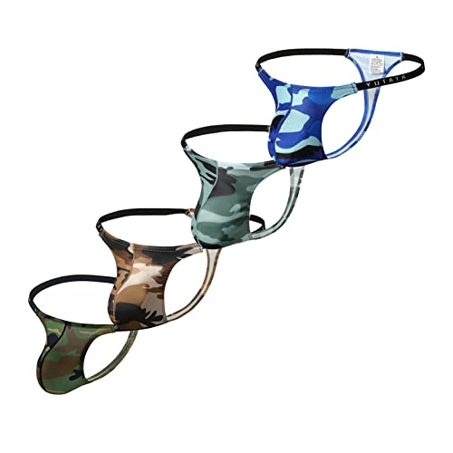 Faringoto Herren-Tanga, niedrige Taille, Camouflage, U-Form, konvexe Höschen, 4p, L von Faringoto