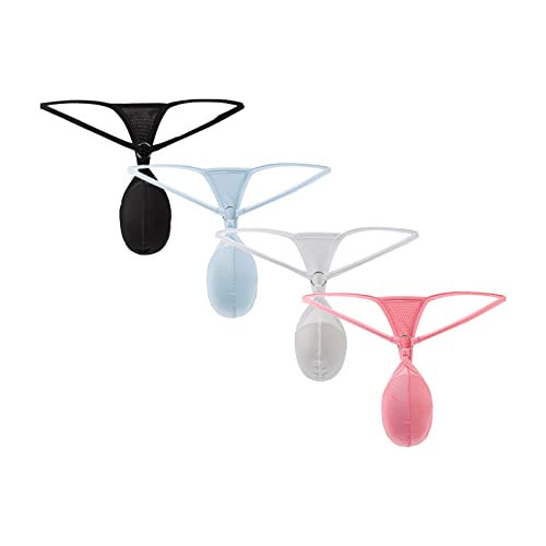 Faringoto Herren-Netz-Tanga, Mini-Bikini, Jockstrap-Dessous, niedrige Taille, G-String, Gay-Höschen, Herren-Unterwäsche mit T-Rücken, 4 Farben, L von Faringoto