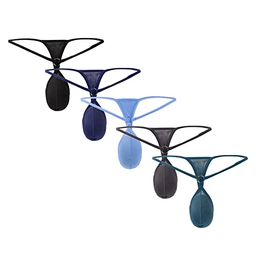 Faringoto Herren-Netz-Tanga, Mini-Bikini, Jockstrap-Dessous, niedrige Taille, G-String, Gay-Höschen, Herren-Unterwäsche mit T-Rücken, 5 Farben, L von Faringoto