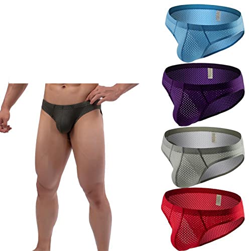 Faringoto Herren Mode Atmungsaktiv Niedrige Taille Mesh Boxershorts Slip Tanga, 5er Pack 02, L Faringoto Herren Mode Atmungsaktiv Niedrige Taille Mesh Boxershorts Slip Tanga, 5er Pack 02, L von Faringoto