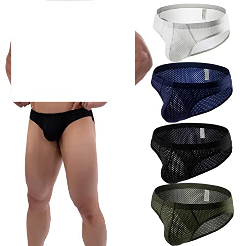 Faringoto Herren Mode Atmungsaktiv Niedrige Taille Mesh Boxershorts Slip Tanga, 5er Pack 06, L von Faringoto