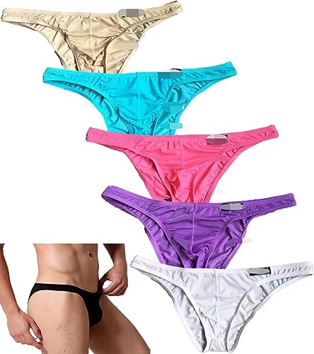 Faringoto Herren Sexy Eisseide Unterwäsche Tanga Shorts Erhöhte Unterhosen Weiche Slips Pantie, 6 Farben, Medium Faringoto Herren Sexy Eisseide Unterwäsche Tanga Shorts Erhöhte Unterhosen Weiche Slips Pantie, 6 Farben, Medium von Faringoto