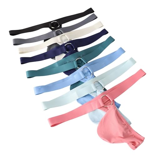 Faringoto Herren Sexy Tanga Unterwäsche G-String Bikini Slip Open Back Unterwäsche mit Bulge Pouch T-back Dessous, 8 Farben, Medium Faringoto Herren Sexy Tanga Unterwäsche G-String Bikini Slip Open Back Unterwäsche mit Bulge Pouch T-back Dessous, 8 Farben, Medium von Faringoto