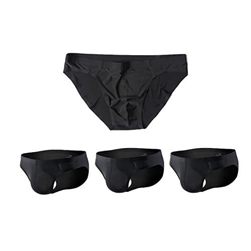 Faringoto Herren Sexy Unterwäsche Eisseide Tanga Niedrige Taille Nahtlos Atmungsaktiv Bikini Slip, 4black, XL Faringoto Herren Sexy Unterwäsche Eisseide Tanga Niedrige Taille Nahtlos Atmungsaktiv Bikini Slip, 4black, XL von Faringoto