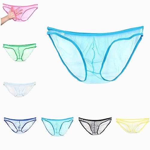 Faringoto Herren Sheer Mesh Durchsichtig Bikini Slip Unterwäsche Tanga G-String Unterhose, 4 blau+rosa+schwarz+grün+gelb, Medium Faringoto Herren Sheer Mesh Durchsichtig Bikini Slip Unterwäsche Tanga G-String Unterhose, 4 blau+rosa+schwarz+grün+gelb, Medium von Faringoto