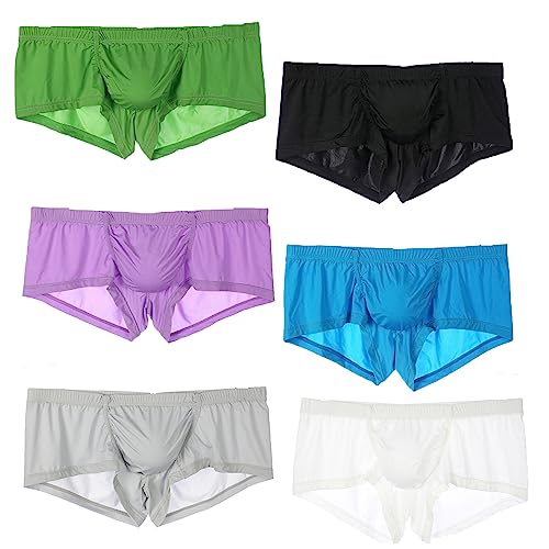 Faringoto Herren-Shorts, Unterwäsche, Eisseide, atmungsaktiv, Slip-Boxershorts, 6er-Pack, S Faringoto Herren-Shorts, Unterwäsche, Eisseide, atmungsaktiv, Slip-Boxershorts, 6er-Pack, S von Faringoto