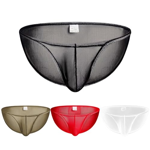 Faringoto Herren Side Open Waist Breathable Slip Low Rise Mesh Panties, 4 Farben, X-Large von Faringoto