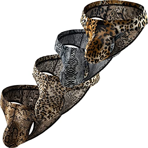 Faringoto Herren-Slip, sexy Bikini, niedrige Taille, Leopardenmuster, Schlangenaufdruck, 4 Stück, Large Faringoto Herren-Slip, sexy Bikini, niedrige Taille, Leopardenmuster, Schlangenaufdruck, 4 Stück, Large von Faringoto