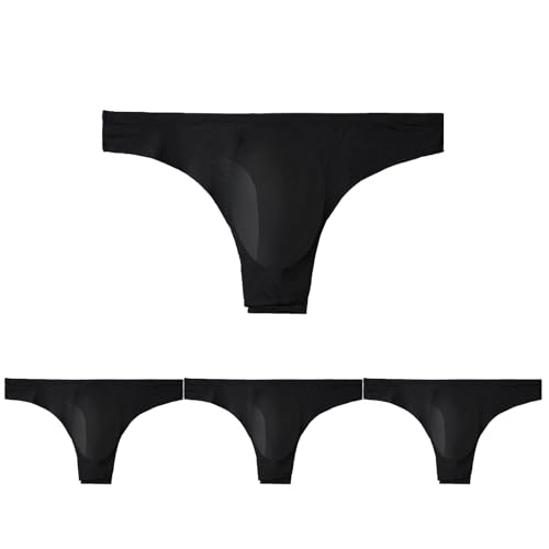 Faringoto Herren-Slip, Eisseide, atmungsaktiv, nahtlos, Unterwäsche, 4black, M von Faringoto