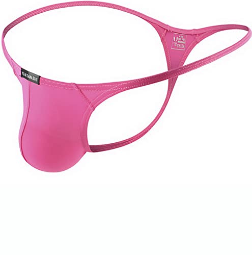 Faringoto Herren-Stringtangas und G-Strings, Unterwäsche, niedrige Leibhöhe, einfarbig, S-XXL, rosarot, L von Faringoto