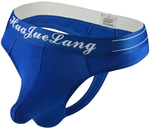 Faringoto Herren Unterhosen Low Rise Slips G-String Tanga Unterwäsche Einfarbig Herren Tanga Männer Unterwäsche, blau, XL von Faringoto