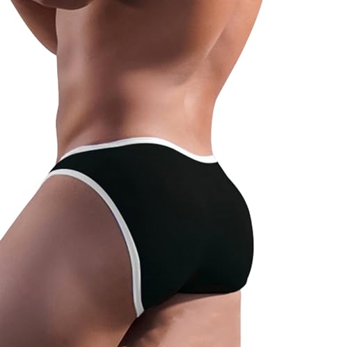 Faringoto Herren Unterwäsche Dünn Modal U Konvex Slip Erfrischend Atmungsaktiv Panties, Schwarz , XL von Faringoto