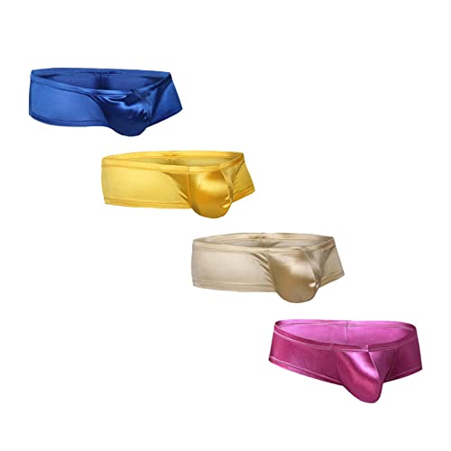 Faringoto Herren Unterwäsche Kleine Boxershorts Nylon Low Waist U Raised Pocket Panties, 4 Farben 02, S von Faringoto