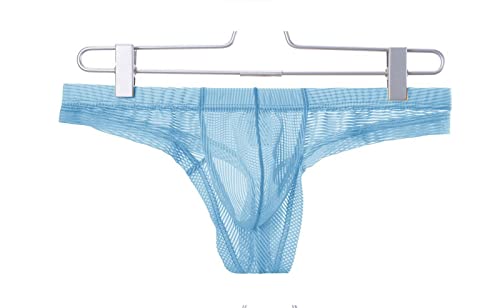 Faringoto Herren Unterwäsche Mesh Niedrige Taille Unterwäsche Herren Slip Atmungsaktiv Butt Lift Bikini, hellblau, M von Faringoto