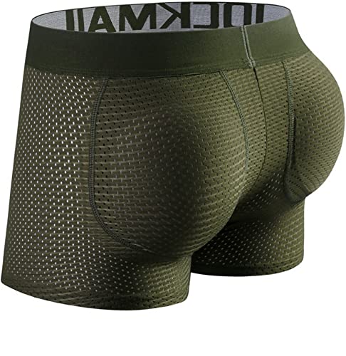 Faringoto Männer Gepolsterte Unterwäsche Mesh Kurze Buttoceks Lifter Vergrößern Hintern Push Up Pad Unterhose, grün, S von Faringoto