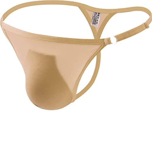 Faringoto Marke G-Strings Herren Dessous Panties Solid Ice Silk Thongs, hautfarben, Einheitsgröße von Faringoto