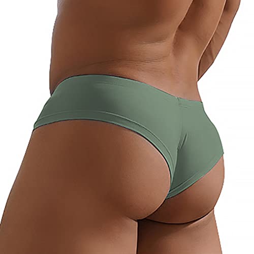 Faringoto Modal Gay Sexy Herren Höschen Slip Herren Unterhose Schnell Trocknen Slip Jockstrap, Grün 02, M von Faringoto