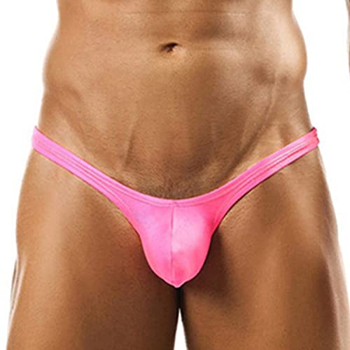 Faringoto Nahtlose, solide Tanga, Herren, T-Rücken, dünne Unterhose mit niedriger Taille, rose, L von Faringoto