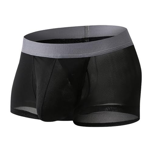 Faringoto Nahtlose Herren-Shorts, sexy Herren-Boxershorts, atmungsaktiv, Unterhose, Schwarz, Large von Faringoto