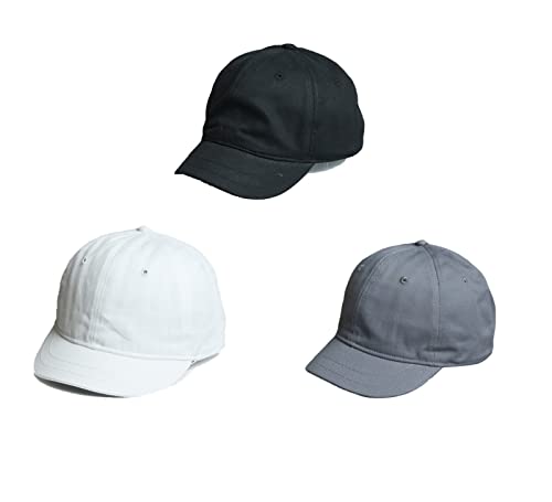 Faringoto Schirmmütze mit kurzem Rand, für Damen und Herren, All-Match-Sonnenhut, Soft-Top-Baseballkappe, B + G + W, Einheitsgröße von Faringoto