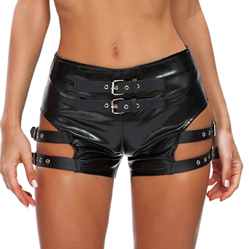 Faringoto Solid Color Nightclub Bühne Kleidung Damen Shorts Hotpants, 864, Medium von Faringoto