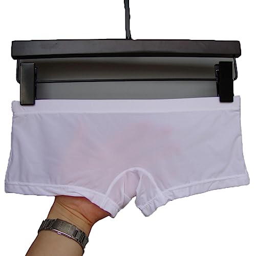 Faringoto Transparente Boxershorts für Herren, aus Eisseide, sexy, durchsichtig, Weiss/opulenter Garten, Large von Faringoto