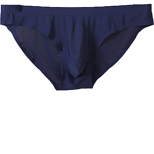 Faringoto Ultradünne, nahtlose Tanga für Herren, G-Strings und Tangas, Herren-Beutel, Eisseide, Unterwäsche, atmungsaktiv, niedrig geschnitten, S-XXL, königsblau, L von Faringoto