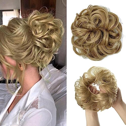 Faringoto Unordentliches Dutt-Haarteil, Haarteile für Damen, Pferdeschwanz-Verlängerung, Echthaar, Haar-Topper, Hochsteckfrisuren, Hochsteckfrisuren (119) von Faringoto