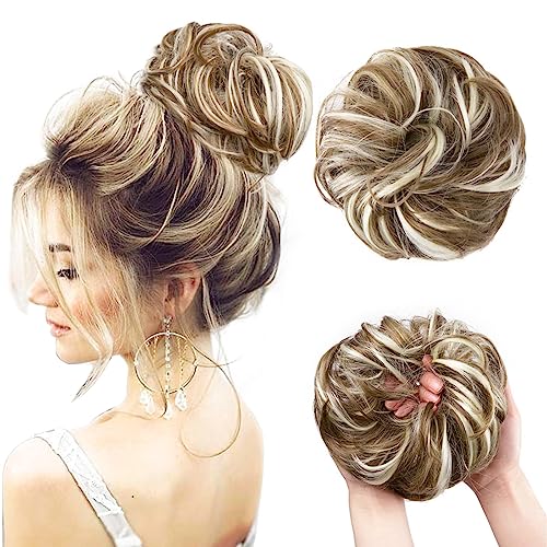 Faringoto Unordentliches Dutt-Haarteil, Haarteile für Damen, Pferdeschwanz-Verlängerung, Echthaar, Haar-Topper, Hochsteckfrisuren, Hochsteckfrisuren (M6PH613) von Faringoto